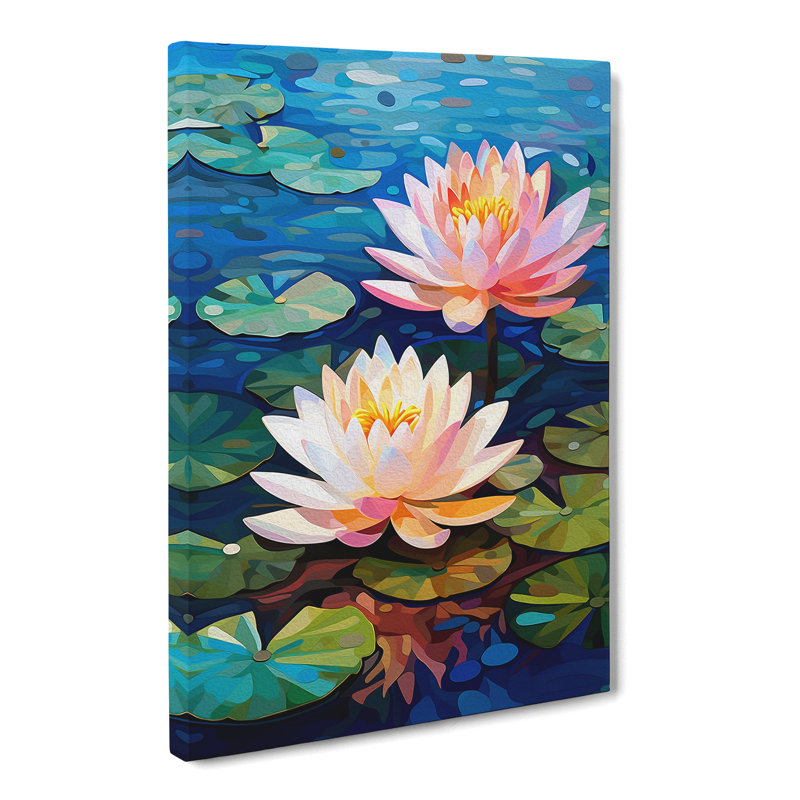 Water Lily Orphism - Wrapped Canvas, 60cm H x 40cm W x 3cm D