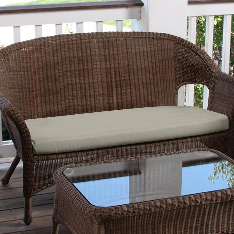 Coussin de banc d'intérieur/d'extérieur, Sunbrella® à tissage uni palette colombe