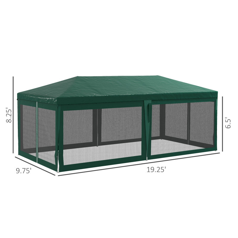 Outsunny Party Tent, 99" H x 231" W x 117" D, Green