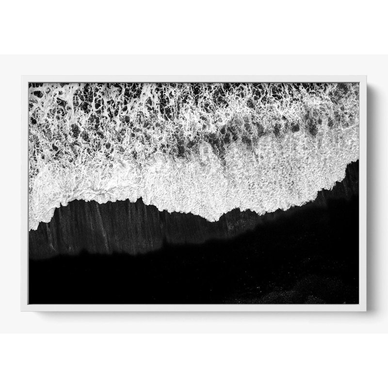 «Black Shores At Dawn», H 26 po x l 38 po, Single Picture Frame without Mat, Blanc