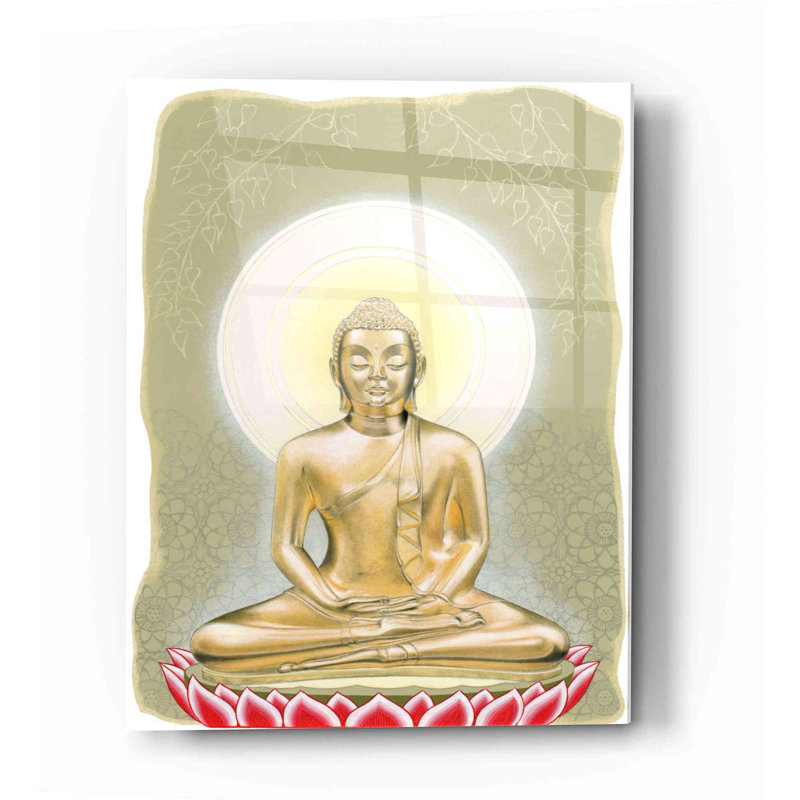«Buddha» par Zigo Tanabe, art mural en verre acrylique, H 24 po x l 16 po x P 0,12 po