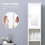 Grande armoire de rangement pour salle de bain avec miroir et tablettes réglables, tour en bois autoportante pour la vie organisée