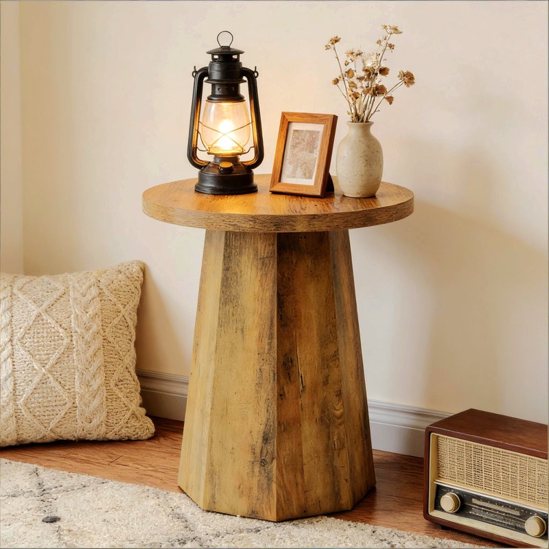 Table basse en bois, petite table de bout, table d'appoint, table de lecture ronde