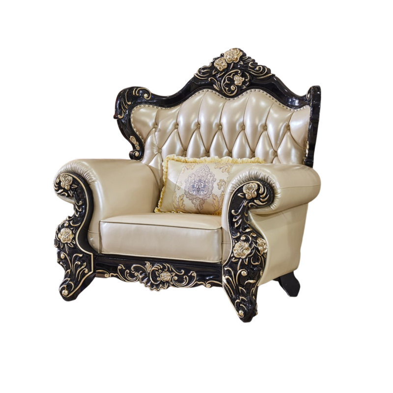 Fauteuil en cuir de vache de 48 po