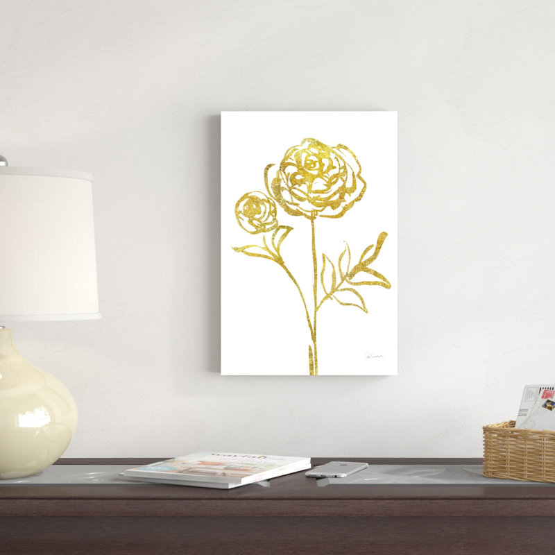 Ligne florale I or blanc, H 12 po x l 18 po x P 1,25 po
