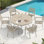 Chaises de salle à manger d'extérieur en métal de couleur crème, pour le bord de la piscine et le patio, structure rouille avec revêtement écologique, assemblage rapide de 2, surface en fer fin texturé très résistant idéale