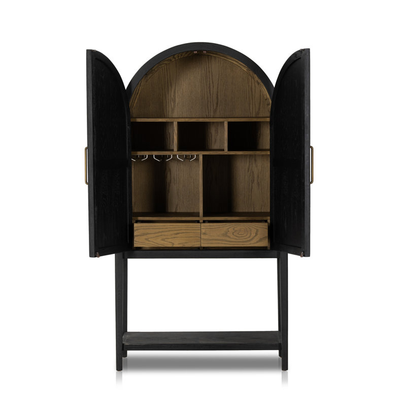 Tolle Oak Solid Armoire, Drifted Matte Black