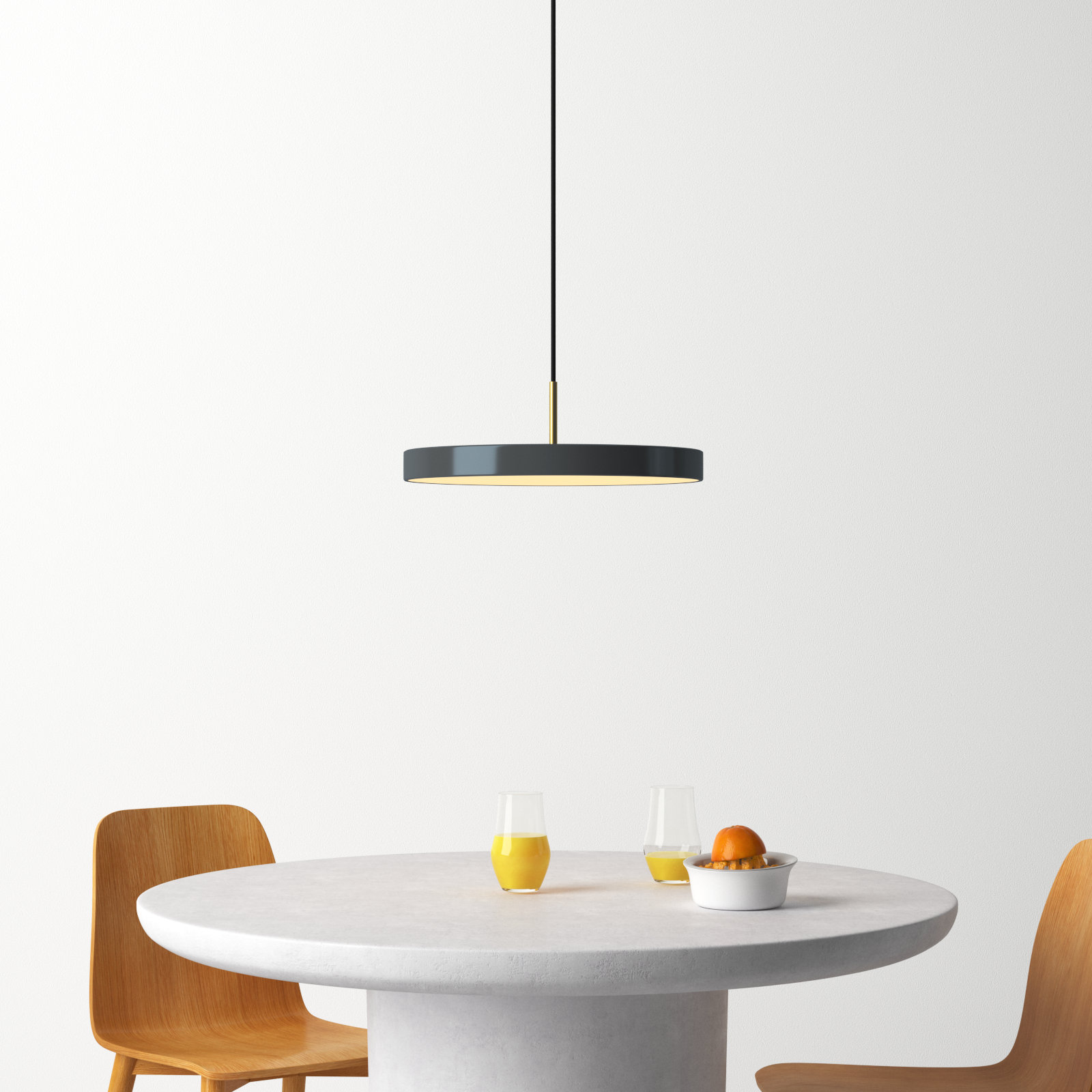 Ivan Single Light Metal Dimmable LED Pendant, Graphite