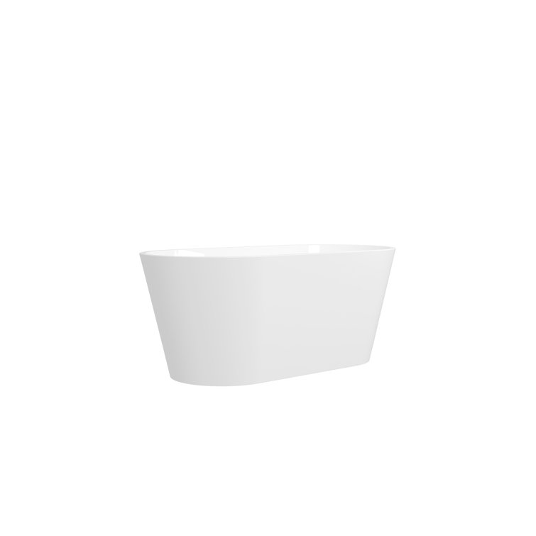 59" x 29.5" Acrylic Freestanding Soaking Tub with Chrome Overflow and Quick Drain