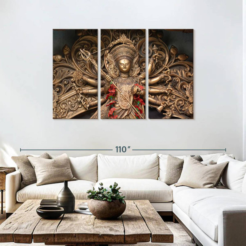 Adella Durga Puja, 48" H x 74" W