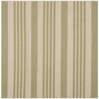 Arneshia Striped Beige/Sweet Pea Indoor/Outdoor Area Rug