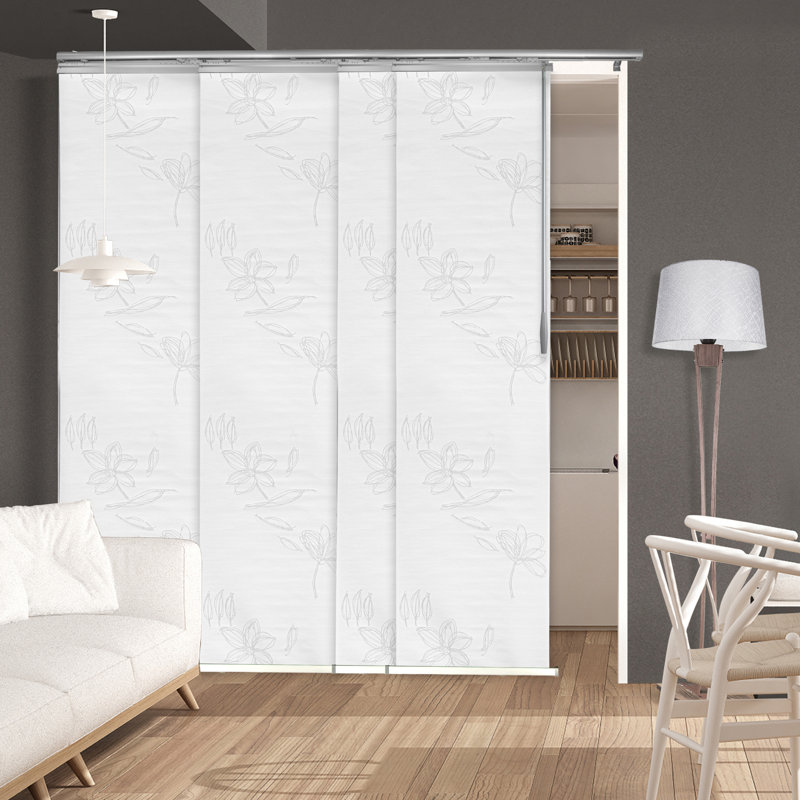 Lotus 4-Panel Single Rail Panel Track Extendable, 88"W x 116"L, Satin Nickel
