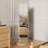 360° Rotating Full Length Mirror With Hook Storage, Solid Wood Floor Mirror For Bedroom And Living Room, Space-Saving Design-563189313