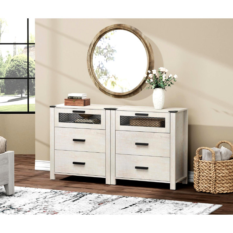 Dresser For Bedroom With 6 Drawers, Storage Drawer Organizer, Tall Chest Of Drawers For Closet, Living Room, Hallway, Entryway,antique White