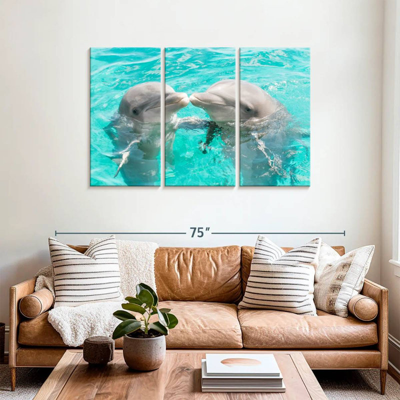 Dauphins Brampt s'embrassant, H 36 po x l 57 po