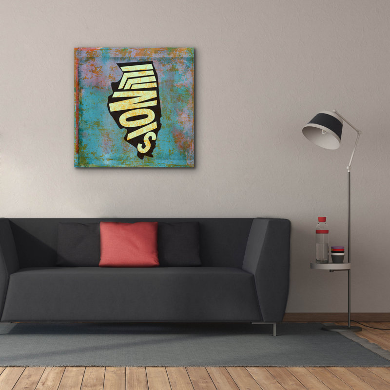 Epic Graffiti 'Illinois'  by Art Licencing Studio Canvas Wall Art, 18" x 18", H 37 po x l 37 po x P 1,5 po