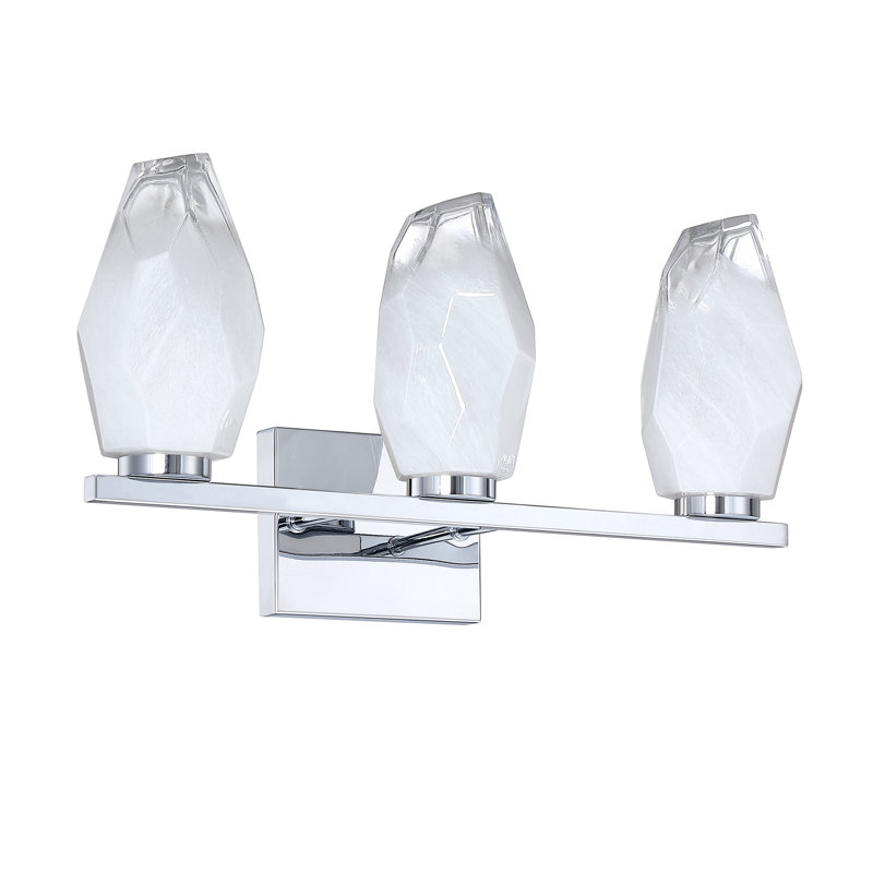 Éclairage pour meuble-lavabo Soren, H 10,6 po x l 19,7 po x P 6,7 po, Chrome chrome, 3 lumières