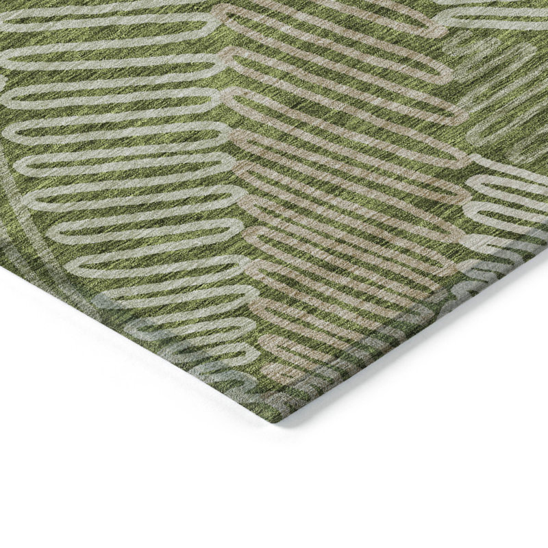 Lamanna Washable Floral Indoor / Outdoor Rug, Rectangle 9' x 12'