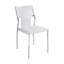 Ensemble de quatre chaises d'appoint en métal et cuir blanc et argent-117969952