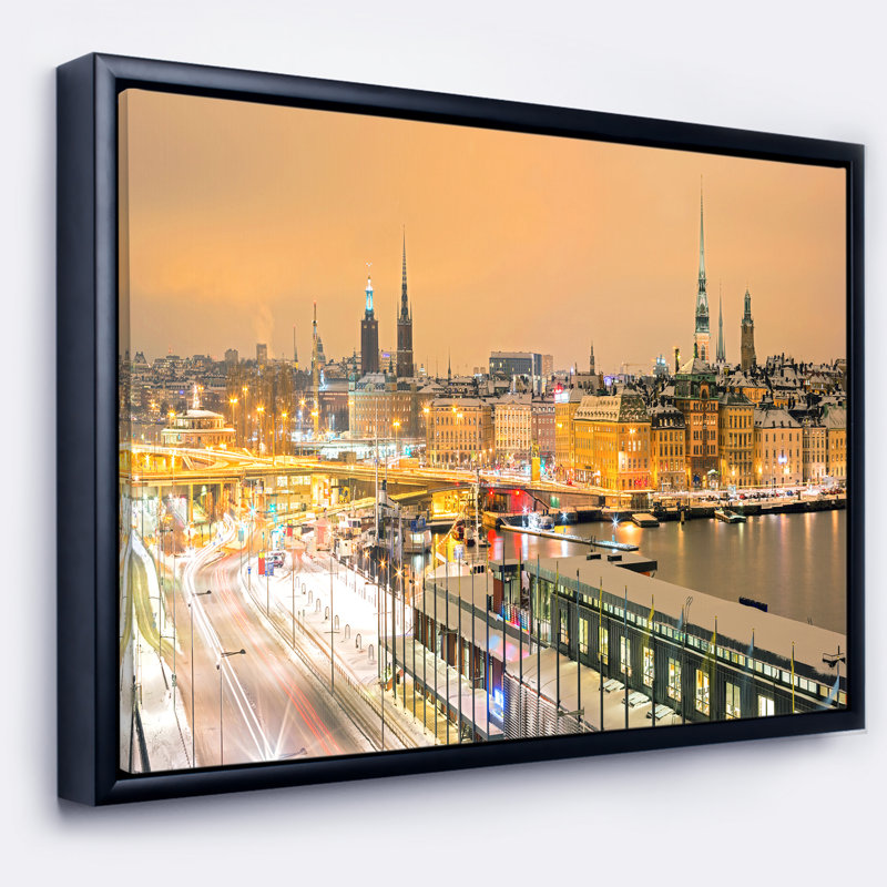 « stockholm cityscape panorama », photo sur toile encadrée, H 12 po x l 20 po x P 1 po