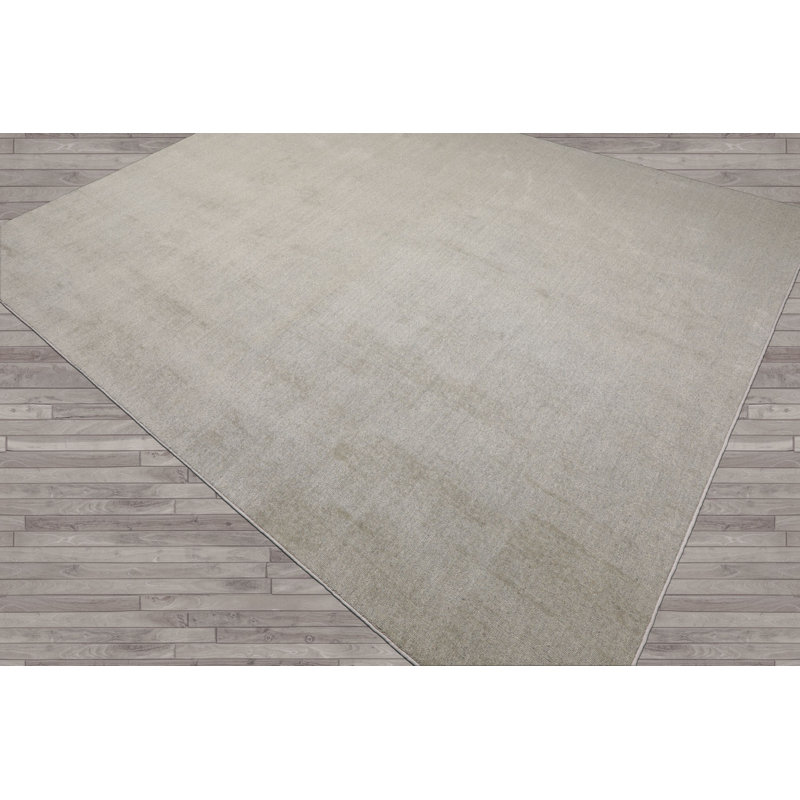 Tapis multicolore en laine touffeté à la main gris Mossy, Rectangle 10 pi x 13 pi