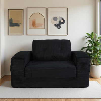 Canapé-lit à compression pour chien pour adultes et animaux de compagnie, canapé de sol moderne avec coussin pour la chambre du salon, tissu en velours côtelé, aucun assemblage requis