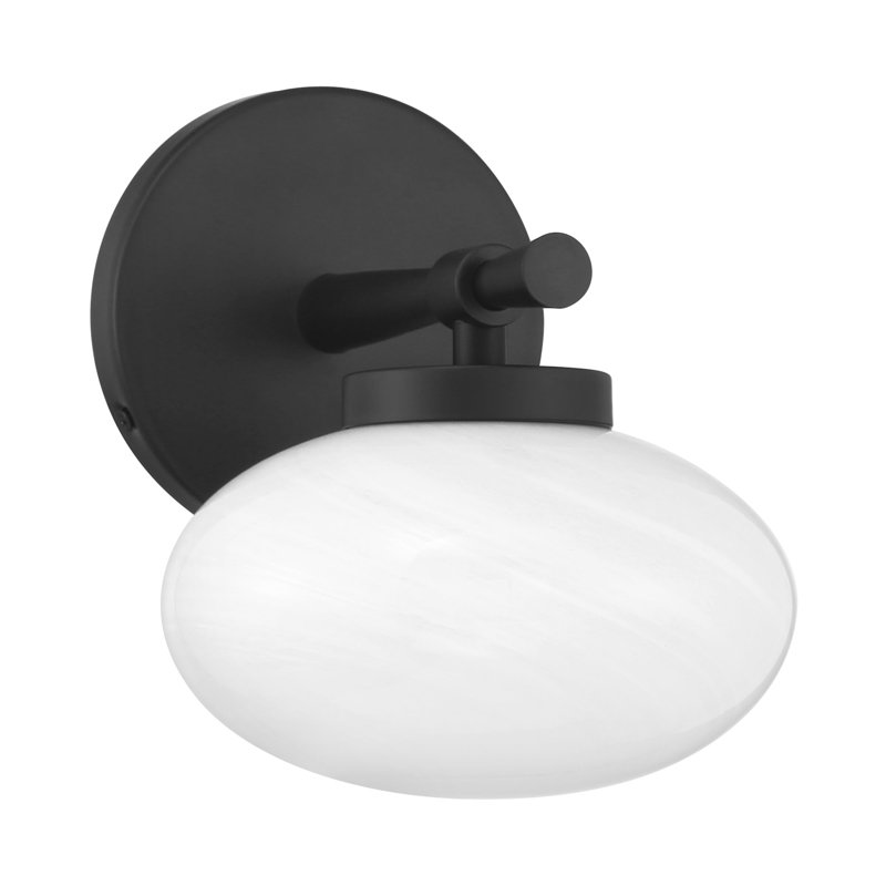 Barrow 1-Light Wall Sconce in Black, Black
