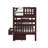 Treva Solid Wood Standard Twin over Twin Bunk Beds, 3 Step Ladder, 2 Under Bed Drawers, Dark Cherry-1473355556