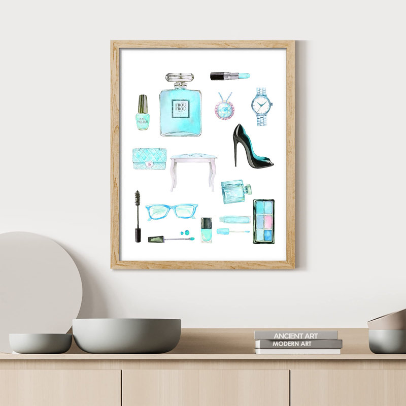 «Blue Teal Fashion Tiffany Blue Girl Perfume» sur papier, Naturel, H 10 po x l 8 po