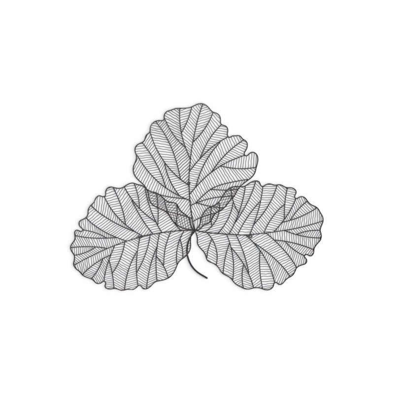 Tri Leaf Small Metal Wall Décor, Copper, 44" H x 58" W x 2" D