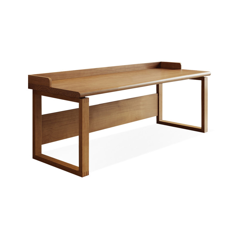 Brown Rectangular Solid Wood desk, 29.53" H x 70.87" W x 23.62" D