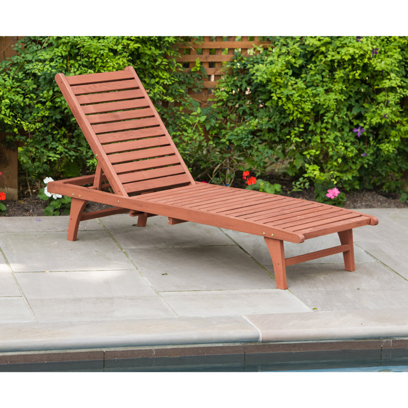 Harper Outdoor Cedar Wood Chaise Lounge