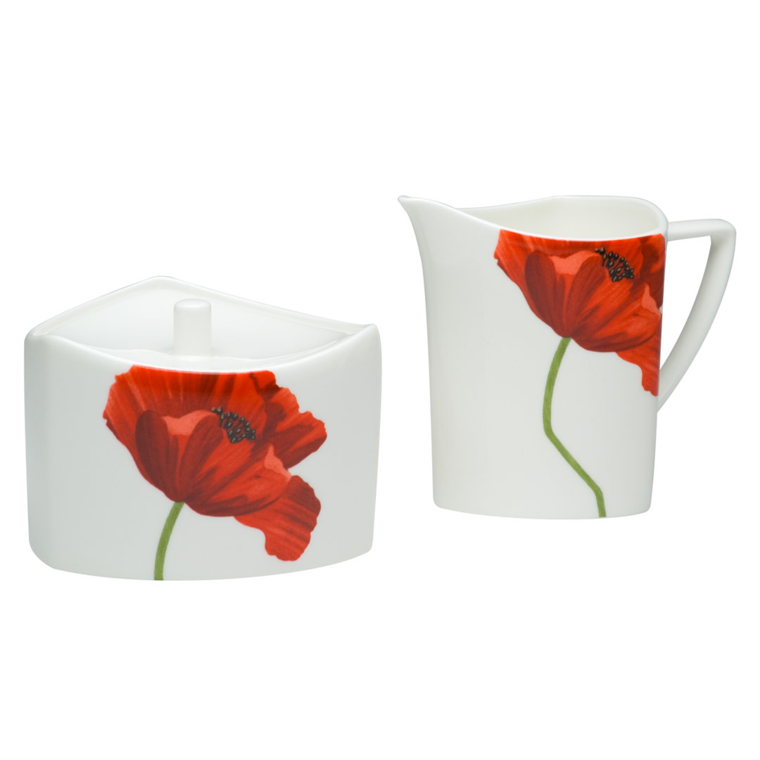 Red Vanilla Summer Sun Sugar and Creamer Set Red Vanilla