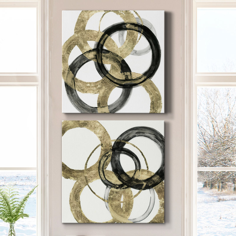 Ring I - 2 Piece Print, 16" H x 32" W x 1" D, Wrapped Canvas