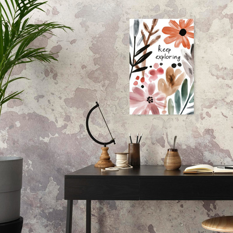 Floral Adventure Abstract Contemporary Minimalist Flower Nature Wall Art Print by Treechild - Print, 60.96cm H x 40.64cm W