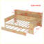 Lit de jour en bois avec tablettes de rangement, lit multifonctionnel avec lit gigogne simple et bureau-1297070226-1297070236