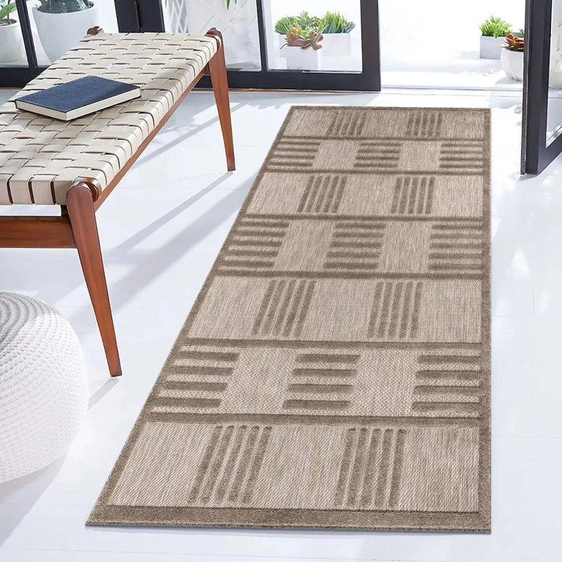 Modern Non-Slip Area Rugs – Beige – Living Room, Hallway Runner, Kitchen & Door Mat – Multiple Sizes, Rectangle 120 x 170cm