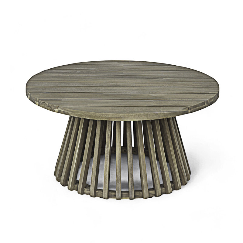 Outdoor Wood Patio Coffee Table, Gray