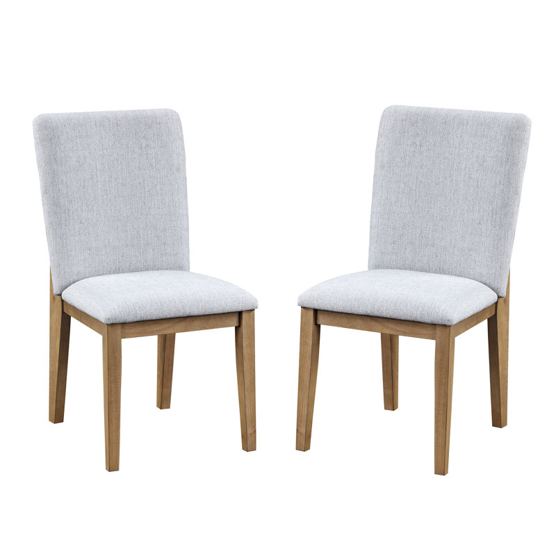 2 chaises avec housse en lin gris, assise de 19 po de hauteur, avec coussins et dossier, pieds en bois massif, sièges de salle à manger sans accoudoirs, largeur de 18,75 po, profondeur de 16 po, coussins, décoration sophistiquée