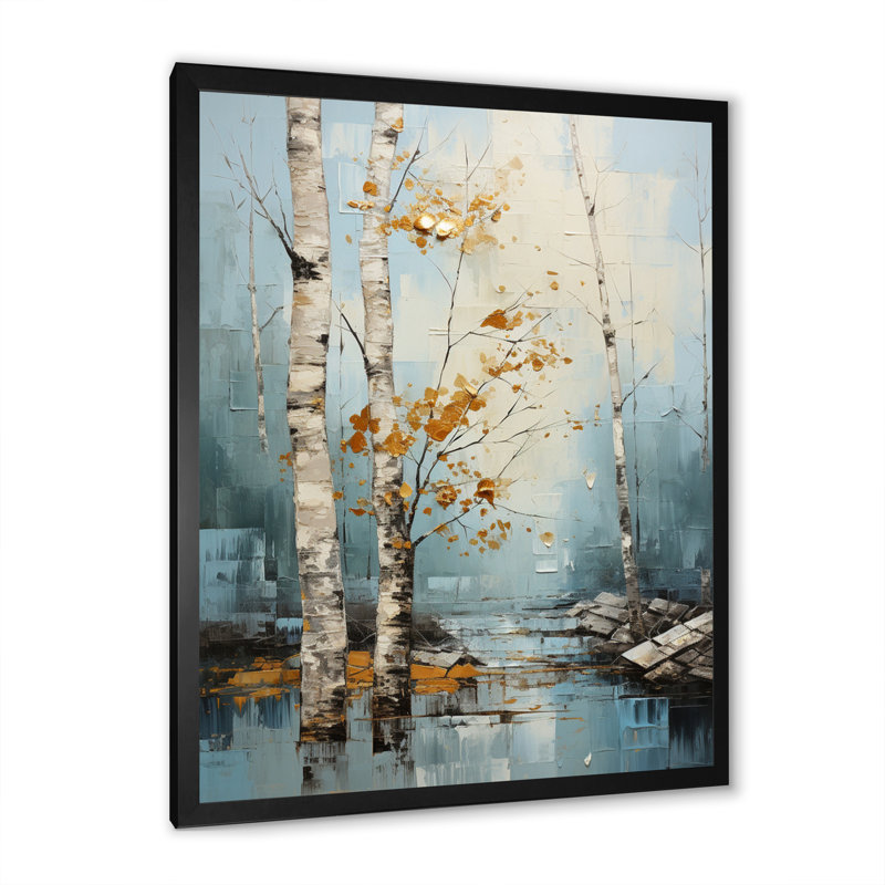 Birch Woods Winter Whispers VII, Cadre photo noir, H 20 po x l 12 po x P 1 po