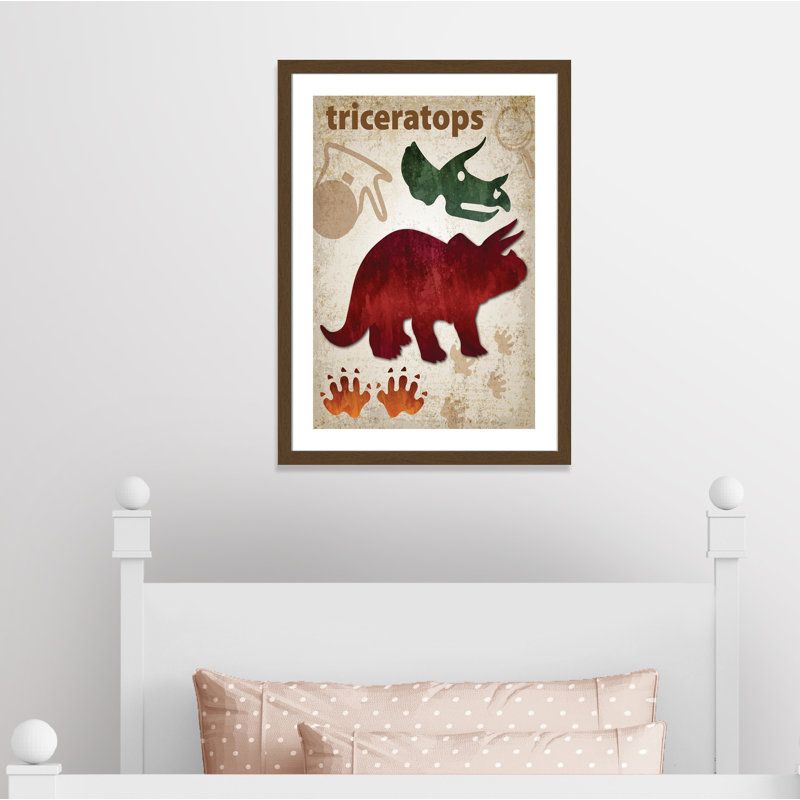 Adhésif décoratif dinosaures-04 ', H 36,5 po x l 26,5 po x P 0,625 po, Cadre plat noyer