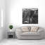 Portrait monochrome d'une vache Highland | Décor de toile noir et blanc