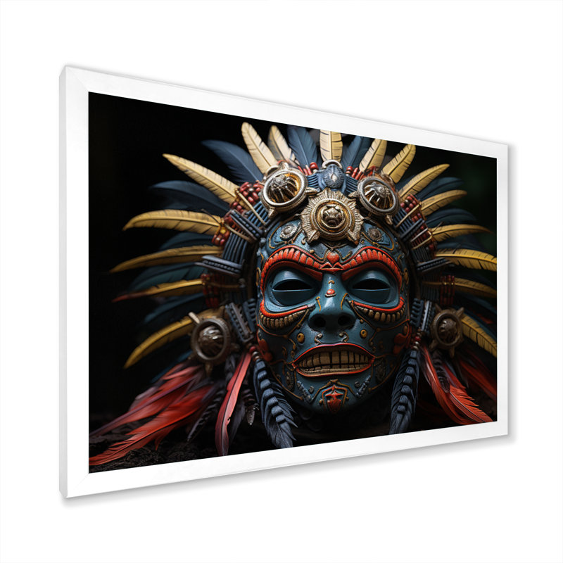 «Chriss African Tribes Mende Mask I», reproduction sur toile, H 12 po x l 20 po x P 1 po, Cadre photo blanc