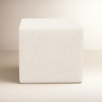 21" Linen Upholstered Ottoman