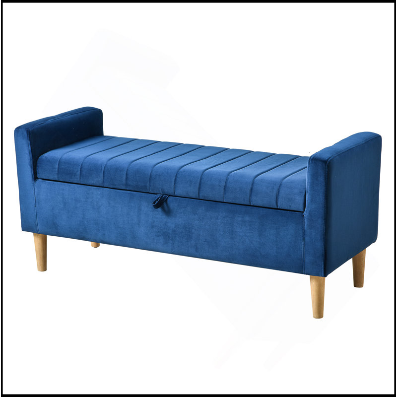 Banc de rangement avec repose-pieds de 48 po, banc avec rangement, pour entrée, chambre à coucher, salon
