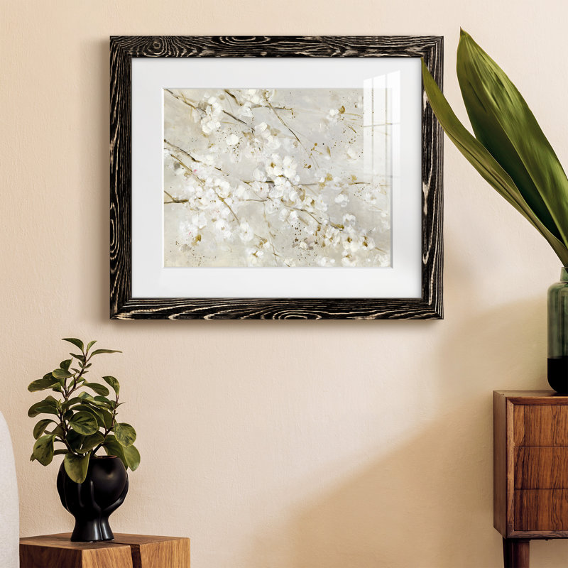 Soft Spring Blossoms - Peinture encadrée, Cadre noir, H 24 po x l 18 po x P 1,5 po