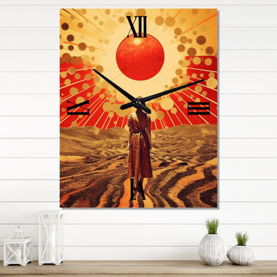 Horloge murale japonaise très grande lune japonaise Geisha I - femme asiatique