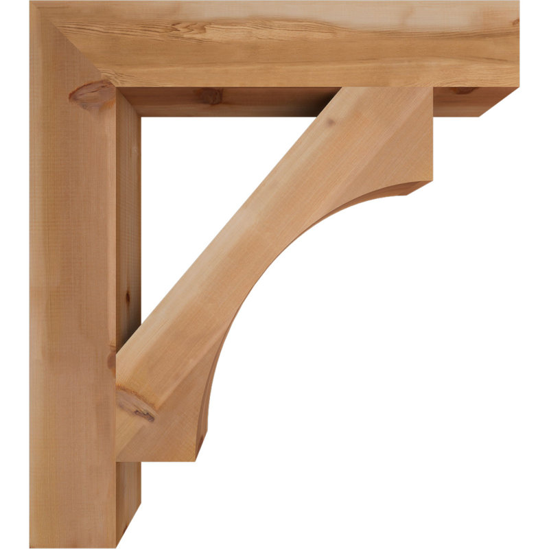 Westlake H W D Wood Bracket / Corbel, Western Red Cedar (Smooth), 38" H x 5.5" W x 34" D