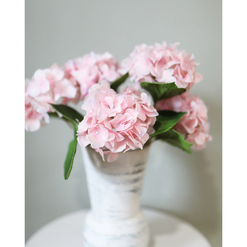 Real Touch Blue Hydrangea 18”, Pink, 18.5" H x 5" W