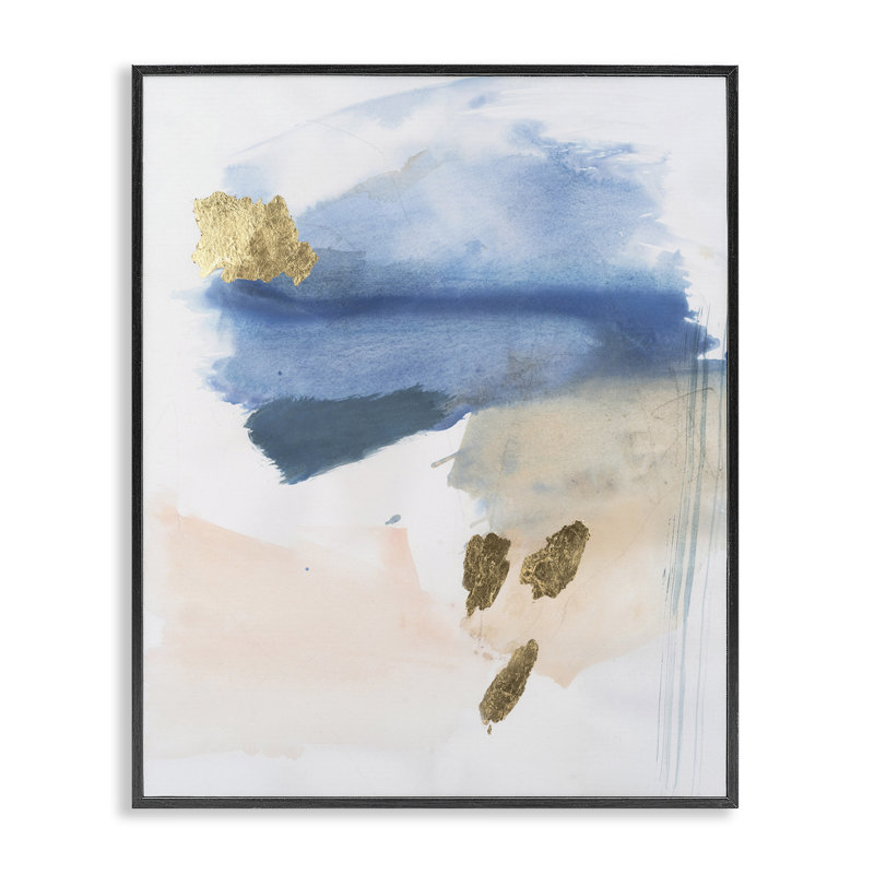 «Blue & Blush Ombre», art de la giclée encadrée par Victoria Barnes, Giclée encadrée noir minuit, H 30 po x l 24 po